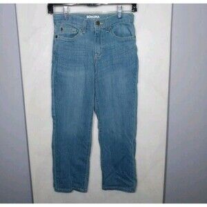 Sonoma Boys Jeans Size 8 Light Wash Straight Leg Adjustable Waist